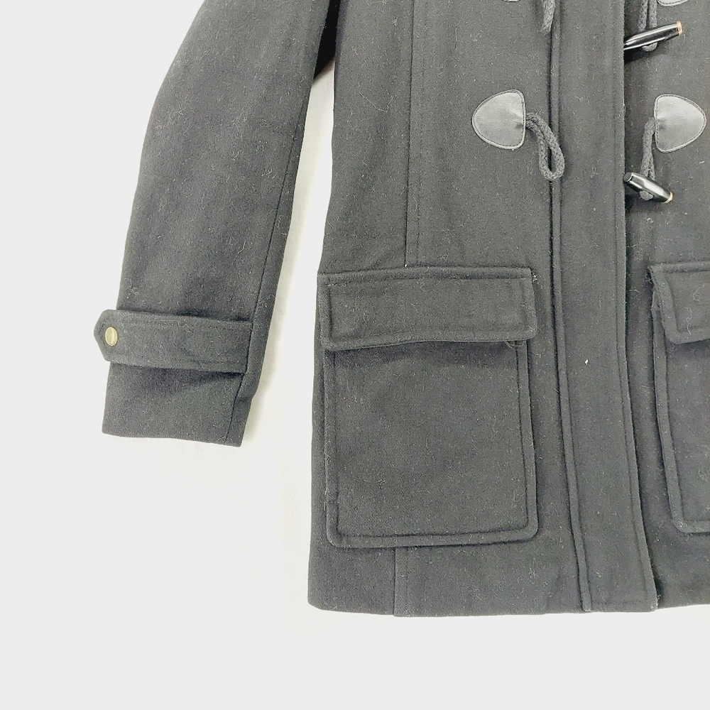 Sam Edelman Black Faux Fur Trim Hooded Down Parka Coat Pea Jacket Z68 - Picture 3 of 7